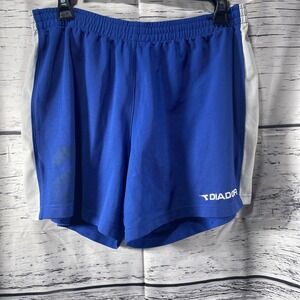 DIADORA 80s 90s VINTAGE TRAINING GYM RUNNING BEACH SHORTS BLUE ADULT MEN'S S